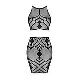 Еротичний напівпрозорий комплект Obsessive K101 топ та спідниця для інтимних зустрічей стильна білизна для спокуси, фото 3