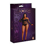 Сітчасте боді Moonlight Plus для вечірнього виходу з відкритими плечима та блискітками, фото 5