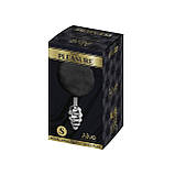 Металева анальна пробка Кролячий хвостик Alive Fluffy Twist Plug для ігор та задоволення з ребрами 2.9 см, фото 3