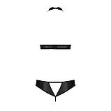 Комплект з екошкіри Passion Malwia Set з відкритим бюстгальтером для жінок 6XL 7XL для сексуального образу, фото 4