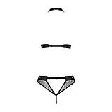 Білизна Passion MOONLIGHT SET чорна для еротичних ігор з відкритим доступом Топ стрінги XXL XXXL, фото 4