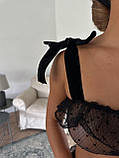 Сітчастий комплект білизни з воланами DA топ та стрінги для інтимних зустрічей та вечірок стильний та спокусливий, фото 6