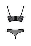 Комплект Passion DROSERA SET чорний сітка та мереживо для жінок бюстьє та трусики танга для романтики, фото 4