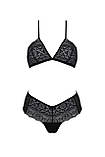 Комплект Passion KERRIA BIKINI чорний для жінок з мереживом та м'якими чашками для комфортного носіння, фото 3