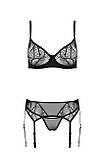 Комплект Passion LEAFA SET чорний для інтимного одягу стильний та комфортний для романтичних вечорів, фото 3
