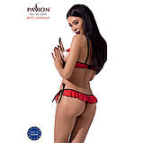 Комплект білизни Passion Exclusive Cherry Set відкритий ліф та трусики-спідничка для сміливих модниць, фото 2