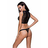 Комплект еротичної білизни Passion Exclusive DEBRA SET чорний для повсякденного носіння з топом та трусиками, фото 2