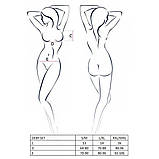 Комплект білизни Passion DEBY SET чорний для романтичних зустрічей спідниця бюстгальтер стрінги з латексу, фото 5