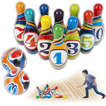 Боулінг з 10 кеглями 14см та 2 м'ячами 7см M 5979 Дитячий боулінг