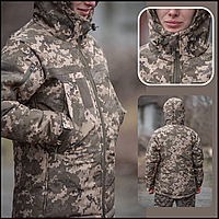 Тепла зимова штурмова армійська куртка піксель всу з капюшоном, тактична куртка армії, тактичні куртки