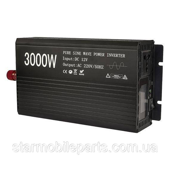 Інвертор SW-1000W/ 3000W DC 12V - AC 220V чиста синусоїда, фото 1