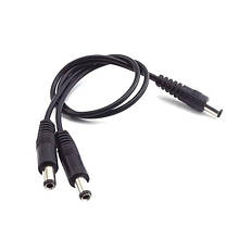 Кабель живлення розгалужувач для роутера DC 5.5x2.5 to 2 DC 5.5x2.5 0.5m чорний