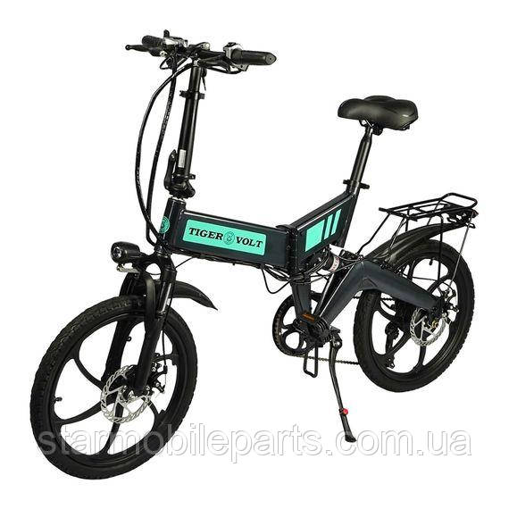 Електровелосипед ZM TigerVolt 20, титановий металік, колеса 20", 7-швидкісний, моторколесо 350W, акк 36V 7,5Ah (270Wh), фото 1