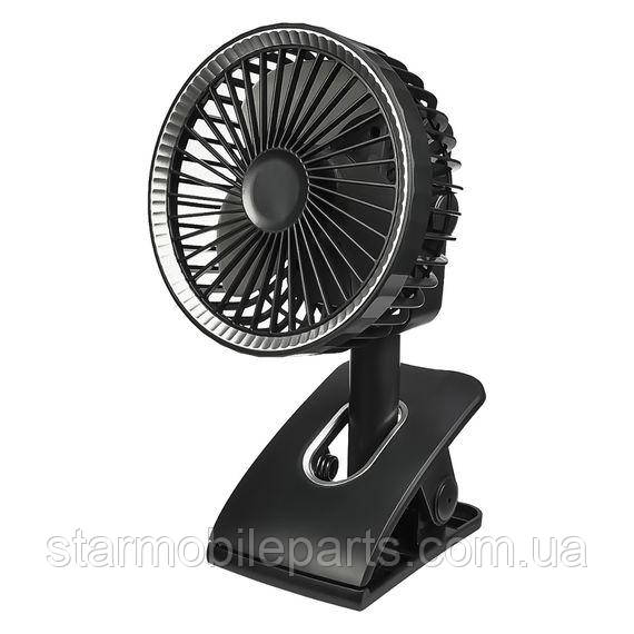 Настільний бездротовий вентилятор GXQC D607 з прищіпкою темно-сірий, фото 1
