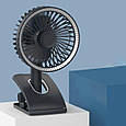 Настільний бездротовий вентилятор GXQC D607 з прищіпкою темно-сірий, фото 2