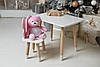Комплект для дітей столик для ігор та стільчик метелик, білий з рожевим, фото 3