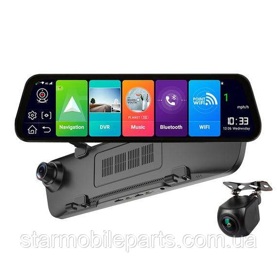Дзеркало-відеореєстратор A3 (Z14) FHD 1080P, LCD 9.66", Android 8.1, з підтримкою micro-sim 4G і камерою заднього виду, фото 1