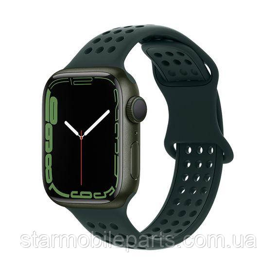 Ремінець силіконовий Hoco iWatch WA08 honeycomb 42/ 44/ 45/ 49mm olive green, фото 1