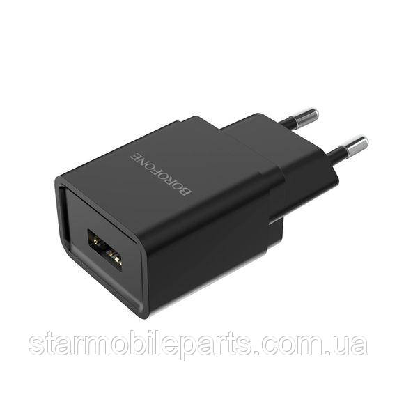 Мережевий зарядний пристрій Borofone BA19A USB чорний, фото 1