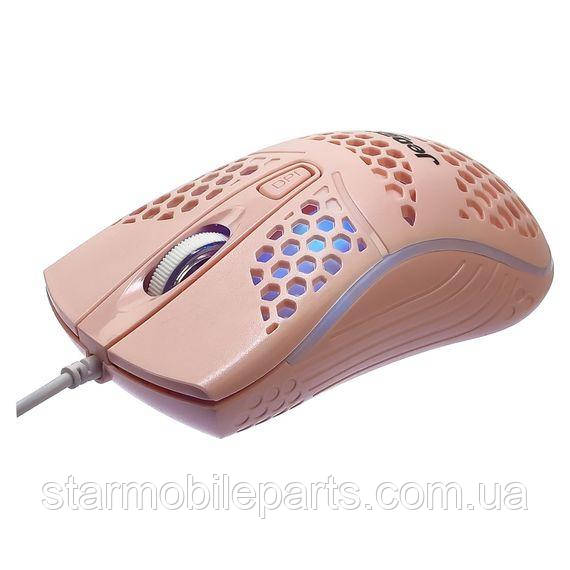 Миша Jedel CP77 2000 DPI з RGB підсвічуванням рожева, фото 1