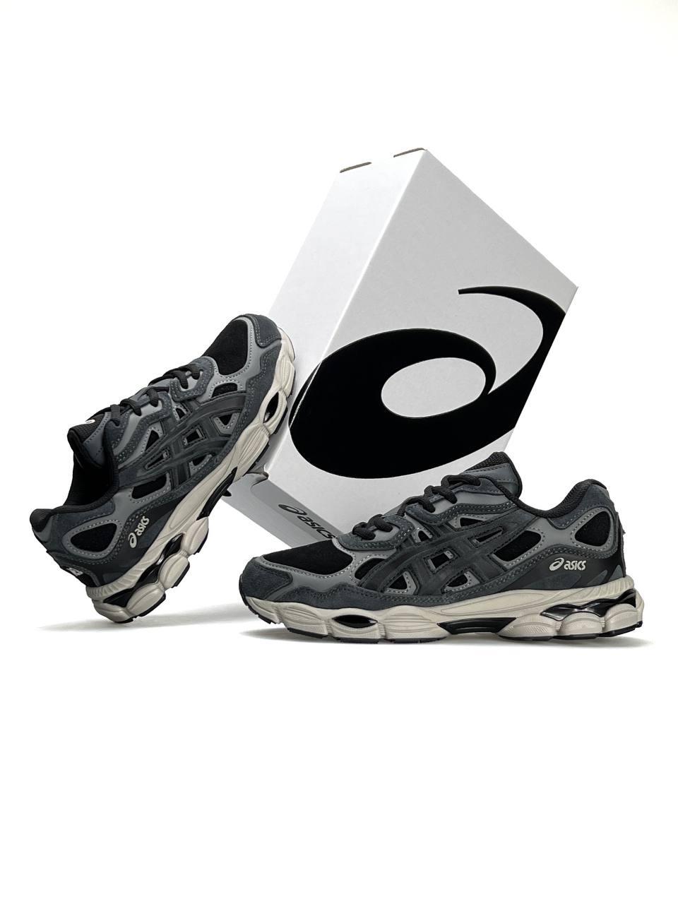 Чоловічі кросівки ASICS Gel-NYC Grey Black, чоловічі демісезонні кеди Асікс шкіра замша сірі. Чоловіче взуття