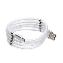 Кабель магнітний USB to MicroUSB 1m white