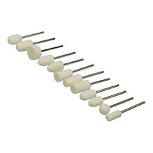 Набір насадок для бормашини (12 шт), повстяні шарошки, хвостовик d=2мм