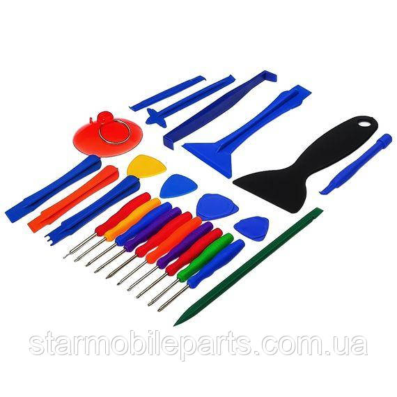 Набір інструментів HH-026 для розбирання iPhone, iPad, Mac (10 викруток, 2 шпательки, 8 лопаток, 4 медіатори, присоски), фото 1
