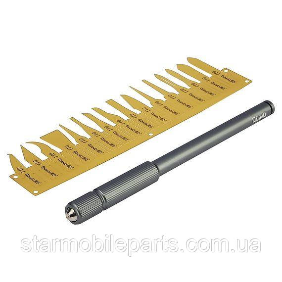 Набір для ремонту друкованих плат та мікросхем QianLi 011-2 (ручка 012 з цангою, 16 прецизійних металевих лопаток), фото 1