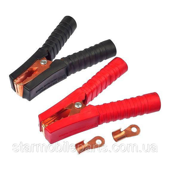 Крокодили для акумулятора 140 мм, повна ізоляція, комплект 2 шт., фото 1