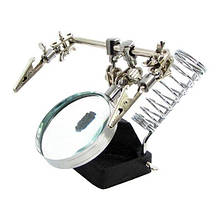 Тримач плат та паяльника MG16130 з лупою (d=65 мм, 5x)