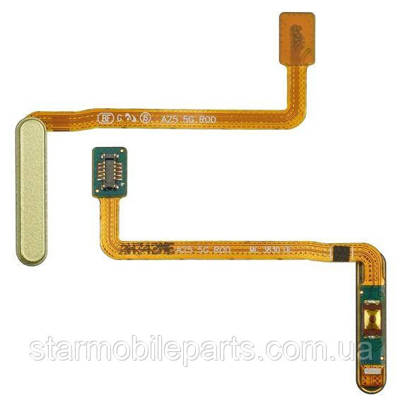 Шлейф для Samsung A256 Galaxy A25 с кнопкой вкл.\выкл. жёлтым сканером отпечатка пальца, фото 1