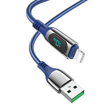 Кабель Hoco S51 з дисплеем USB to Lightning 1.2m blue