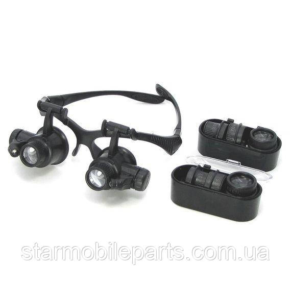 Бінокуляри NO.9892G з LED підсвічуванням (4 пари лінз d=20mm, 10х/ 15х/ 20х/ 25х)