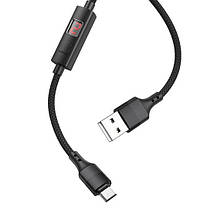 Кабель Hoco S13 з таймером USB to MicroUSB 1.2m black