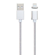 Кабель Clip-On Clip-On магнітний з індикатором USB to Lightning 1m silver