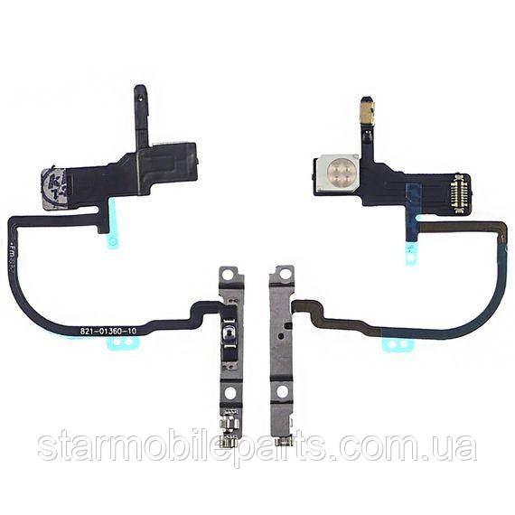 Шлейф для Apple iPhone XS/ XS Max на кнопку увімк./ вимк., зі спалахом та мікрофоном, фото 1