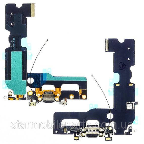 Шлейф для Apple iPhone 7 Plus з чорним роз'ємом живлення, з мікрофоном, фото 1