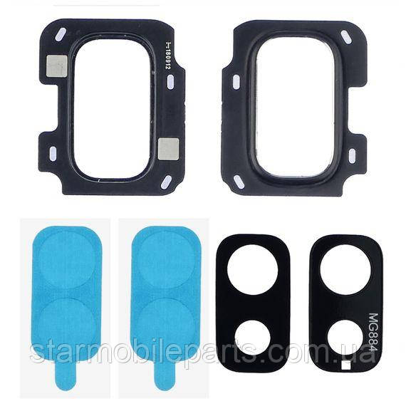 Скло камери для Samsung J810 Galaxy J8 (2018) з чорною рамкою, фото 1