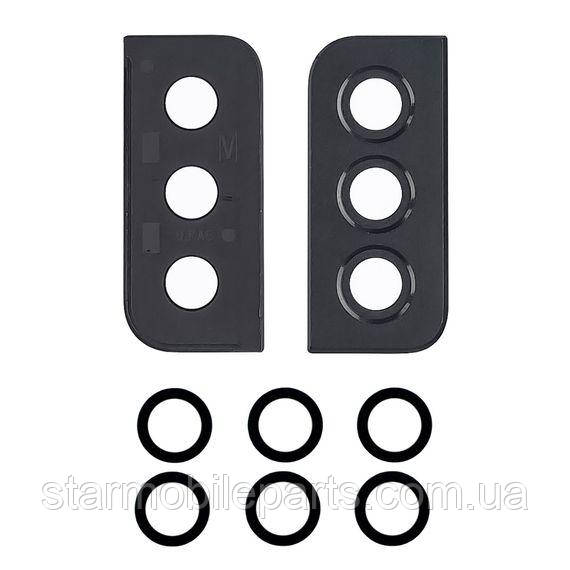 Скло камери для Samsung G996 Galaxy S21 Plus (2021) (комплект 3 шт.) з чорною рамкою, фото 1