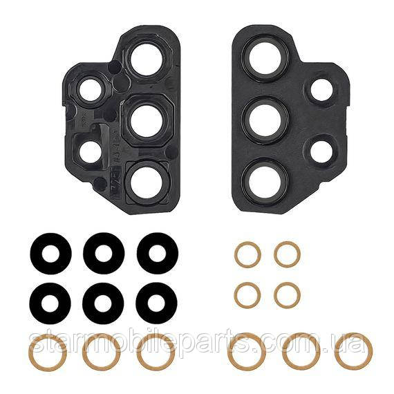 Скло камери для Samsung A325 Galaxy A32 (2021) (комплект 5 шт.) з чорною рамкою, фото 1