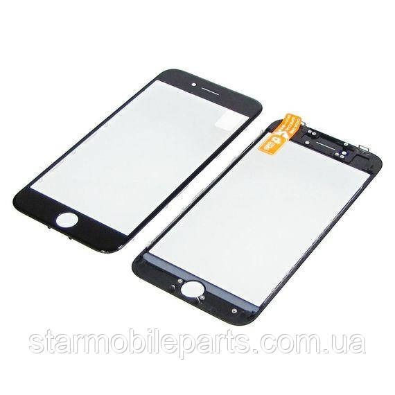 Скло тачскрина з OCA плівкою для Apple iPhone 8 чорне з рамкою HC, фото 1