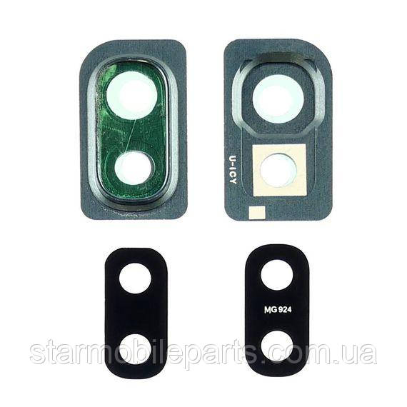 Скло камери для Samsung A105 Galaxy A10 (2019) з синьою рамкою, фото 1