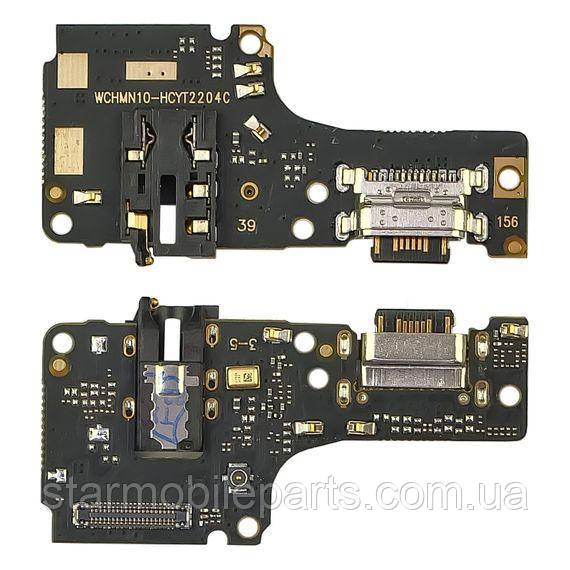 Роз'єм зарядки для Xiaomi Redmi Note 10 на платі з мікрофоном і компонентами, фото 1