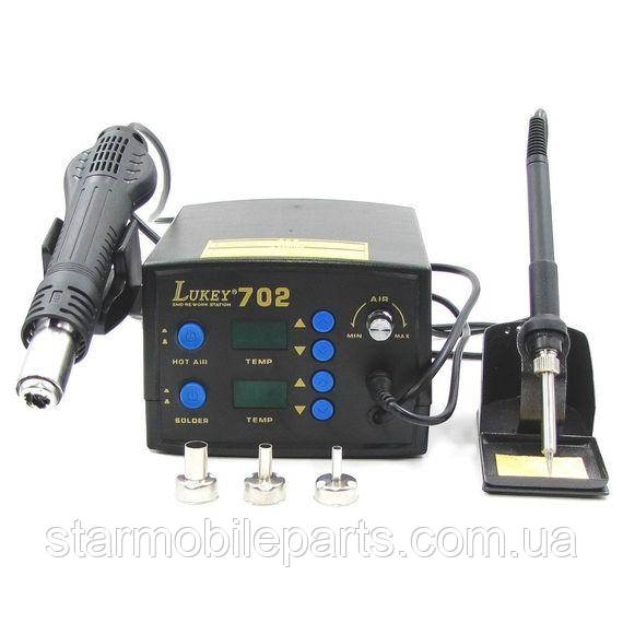 Паяльна станція LUKEY 702 фен, паяльник, фото 1