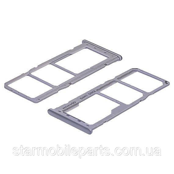 Тримач для SIM картки для Samsung A205/ A305/ A505/ A705 Galaxy A20/ A30/ A50/ A70 (2019) сріблястий, фото 1