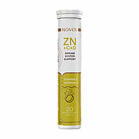 Вітаміни NOVEL Vitamin C+Zinc+D таблетки шипучі для підтримки імунітету No20