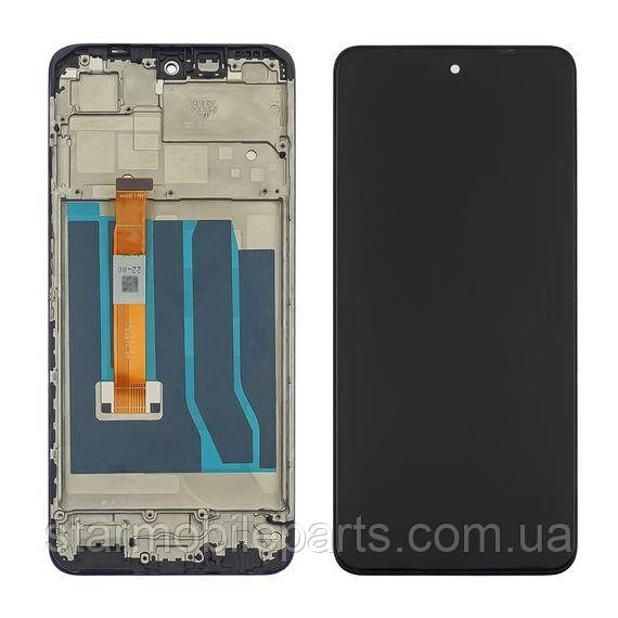 Дисплей для Realme C55 з чорним тачскрином і корпусною рамкою, фото 1