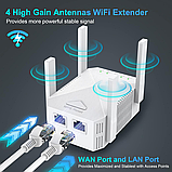 WiFi Підсилювач Edtiske 1200 Мбіт/с – дводіапазонний з 4 антенами та портом Ethernet, фото 4