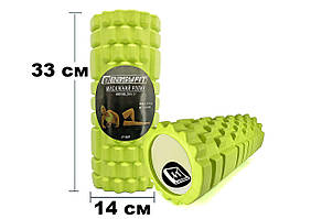 Масажний ролик EasyFit Grid Roller 33 см v.1.1 Салатовий